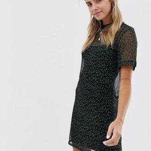 Wednesday's Girl t-shirt dress in ditsy floral mesh